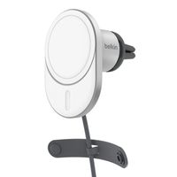 Belkin BoostCharge Pro Chargeur Voiture Sans Fil Magnétique - Support Téléphone Grille de Ventilation - Adaptateur Inclus
