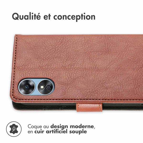 imoshion Étui de télephone portefeuille de luxe Oppo A17 - Marron