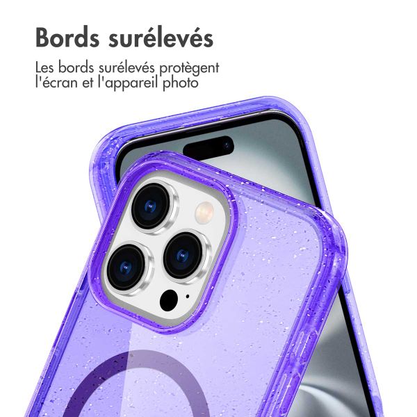 imoshion Coque Pailletée avec MagSafe Apple iPhone 16 Pro Max - Paillettes Violet