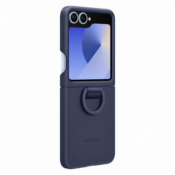 Samsung Original Coque en silicone Ring Samsung Galaxy Z Flip 6 / Flip 7 FE - Navy