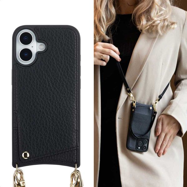Selencia Coque de télephone Nova avec cordon et porte-cartes Apple iPhone 17 - Noir