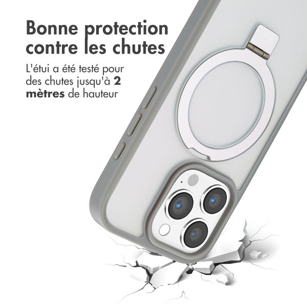 Accezz Coque Ring Stand avec MagSafe Apple iPhone 16 Pro - Gris
