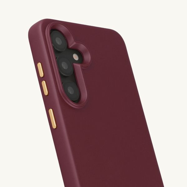 Selencia Coque arrière Rivièra avec MagSafe avec crochets amovibles Samsung Galaxy S25 / S24 - Bold Burgundy