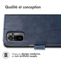 imoshion Étui de télephone portefeuille de luxe Xiaomi Redmi Note 10 Pro - Bleu foncé