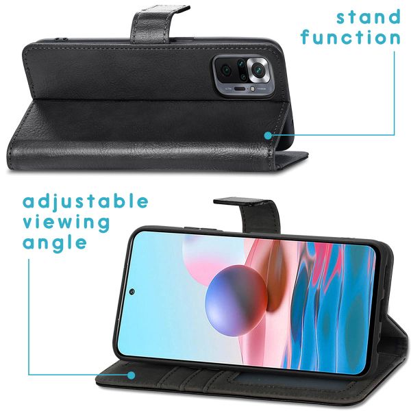 imoshion Étui de télephone portefeuille de luxe Xiaomi Redmi Note 10 Pro - Noir