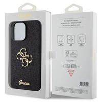 Guess Coque 4G Metal Logo Glitter Apple iPhone 15 Pro Max - Noir