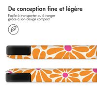 imoshion Coque tablette Design Trifold Samsung Galaxy Tab A11 Plus / A9 Plus - Orange Flower Connect
