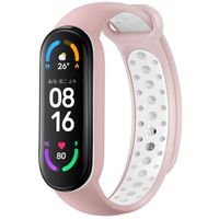 imoshion Bracelet sport silicone Xiaomi Mi Band 5 / 6 - Pink & White