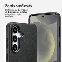 Accezz Coque arrière en cuir avec MagSafe Samsung Galaxy S25 - Onyx Black