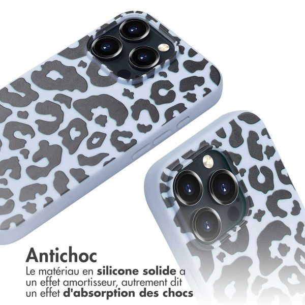 imoshion Coque design en silicone avec cordon Apple iPhone 16 Pro Max - Animal Lila