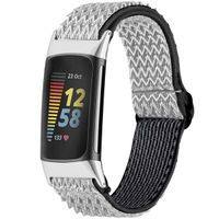 imoshion Bracelet en nylon élastique Fitbit Charge 5 - Blanc