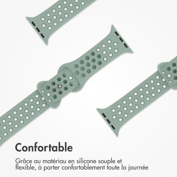 imoshion Bracelet Sport⁺ en silicone Apple Watch | 38/40/41/42 mm - Taille S/M - Light Green & Green