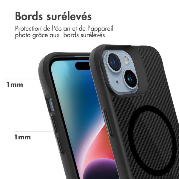 imoshion Rugged Hybrid Carbon Case avec MagSafe Apple iPhone 15 Plus - Noir