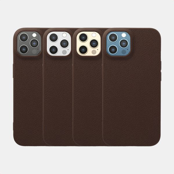 imoshion Coque arrière Texture iPhone 12 / 12 Pro - Marron foncé