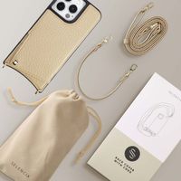 Selencia Coque de télephone Nova avec cordon et porte-cartes Apple iPhone 13 Pro - Beige