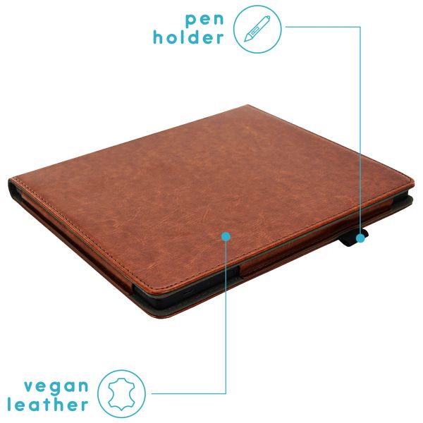 imoshion Étui de liseuse portefeuille en cuir végan Kobo Elipsa 2E - Marron foncé