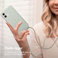 imoshion Coque Design avec cordon Apple iPhone 12 (Pro) - Smoke Green Flowers