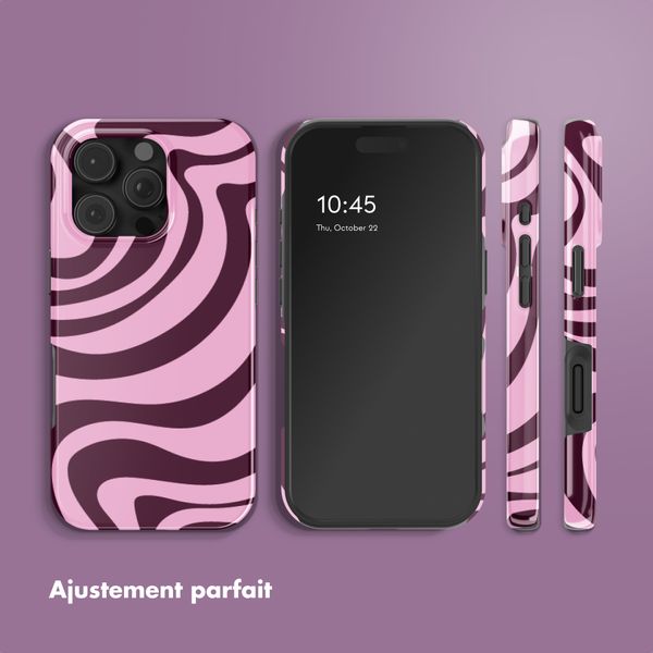 Selencia Coque arrière Vivid Apple iPhone 16 Pro - Wavy Swirl Pink Plum