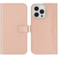 Selencia Étui portefeuille en cuir véritable Apple iPhone 14 Pro Max - Dusty Pink