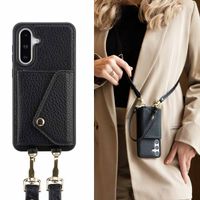 Selencia Coque de télephone Sera avec cordon et porte-cartes enveloppe Samsung Galaxy A36 / A56 - Noir