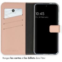 Selencia Étui portefeuille en cuir véritable Samsung Galaxy S24 - Dusty Pink