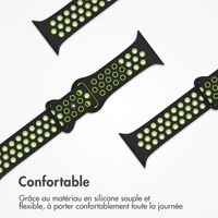 imoshion Bracelet Sport⁺ en silicone Apple Watch | 38/40/41/42 mm - Taille M/L - Black & Green