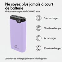 imoshion Batterie externe 20 000 mAh - Chargeur rapide 22,5 W - USB-C / USB-A - Lilas