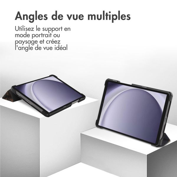 imoshion Coque tablette Design Trifold Samsung Galaxy Tab A11 / A9 8.7 pouces - Black Marble