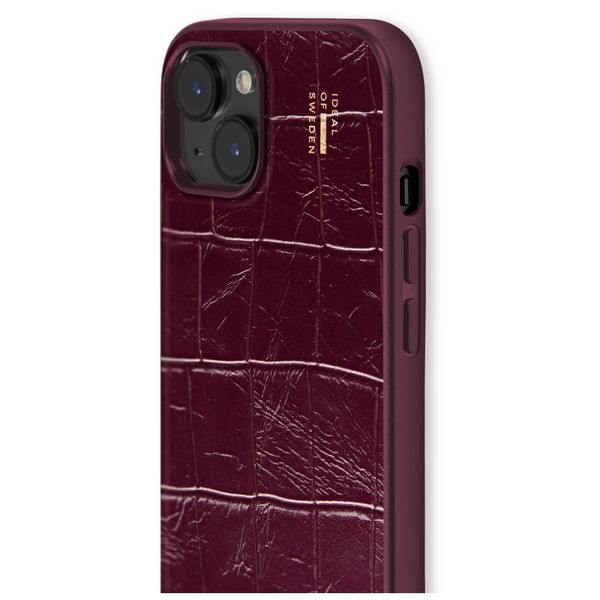 iDeal of Sweden Coque MagSafe en cuir végétalien Apple iPhone 13 / 13 Pro / 14 / 16e - Fine Wine Croco