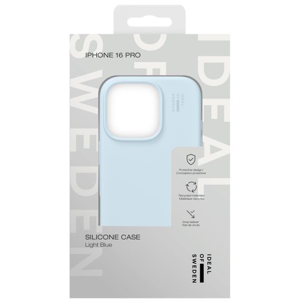 iDeal of Sweden Coque Silicone Apple iPhone 16 Pro - Bleu clair