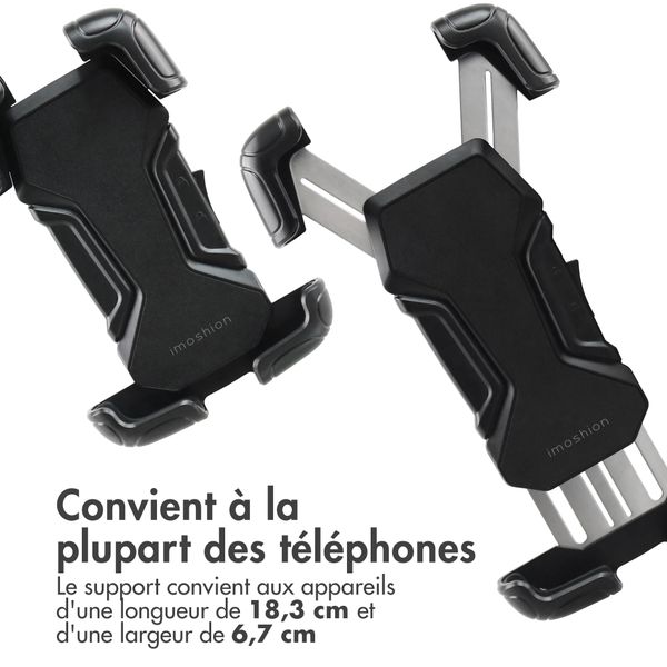 imoshion Support de téléphone robuste pour vélo - Rotation à 360° - Universel - Noir