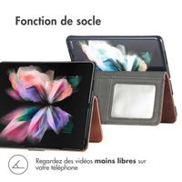 imoshion Étui de télephone portefeuille de luxe Samsung Galaxy Z Fold 4 - Marron