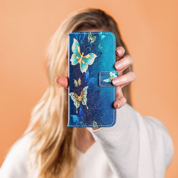 imoshion Design Softcase Bookcase Samsung Galaxy S21 Plus - Blue Butterfly