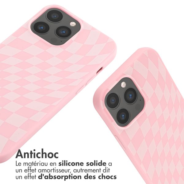 imoshion Coque design en silicone avec cordon Apple iPhone 13 Pro Max - Retro Pink