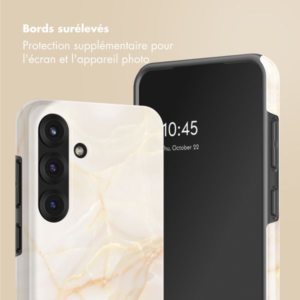 Selencia Coque arrière Vivid Samsung Galaxy S25 - Golden Beige Marble