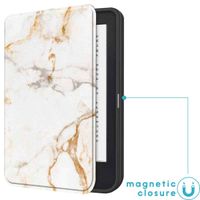 imoshion Étui á rabat Kobo Clara 2E / Tolino Shine 4 - White Marble