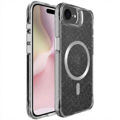 imoshion Coque arrière transparente Pailletée avec MagSafe Apple iPhone 17e / 16e - Argent