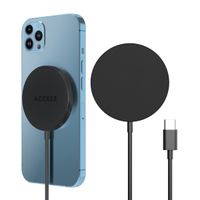 Accezz Chargeur sans fil USB-C - Chargeur sans fil MagSafe et Qi2 - 1 mètres - Noir