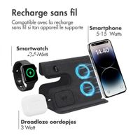 imoshion 3-en-1 Chargeur sans fil pliable Apple - iPhone / AirPods / Apple Watch - Gris