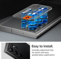 Spigen Optik Pro EZ Fit Lens Protector - Protection d'objectif de caméra (lot de 2) Samsung Galaxy S23 Ultra - Noir