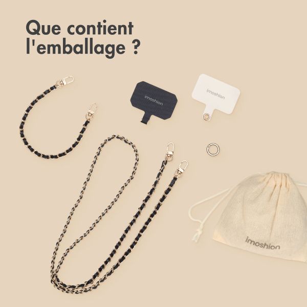 imoshion Ensemble de cordons de téléphone en cuir PU – Noir