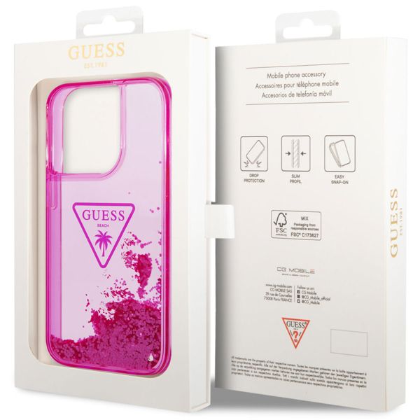 Guess Coque Liquid Glitter Apple iPhone 14 Pro Max - Rose Fuchsia