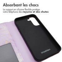imoshion Étui de télephone portefeuille Design Samsung Galaxy S21 - Purple Marble