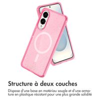 imoshion Coque Pailletée avec MagSafe Samsung Galaxy S25 Edge - Rose