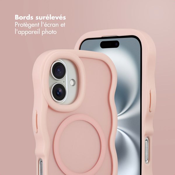 Selencia Coque arrière Wavy avec MagSafe Apple iPhone 16 - Soft Pink