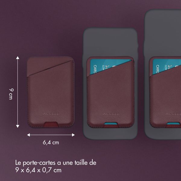 Accezz Porte-cartes en cuir - Compatible avec MagSafe et Qi2 - Heath Purple