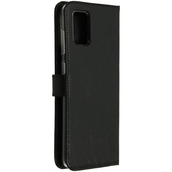Selencia Étui portefeuille en cuir véritable Samsung Galaxy A71 - Noir