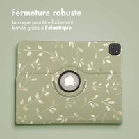 imoshion Coque tablette Design rotatif à 360° Apple iPad Air 13 pouces (2026) M4 / (2025) M3 / (2024) M2 - Green Flowers