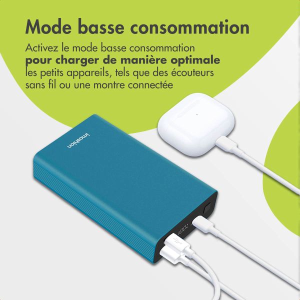imoshion Ultra Series Aluminium Batterie externe 20.000 mAh - Charge rapide jusqu'à 33 watts - Petrol Green