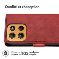 imoshion Étui de télephone portefeuille de luxe Motorola Moto G15 / G15 Power - Rouge